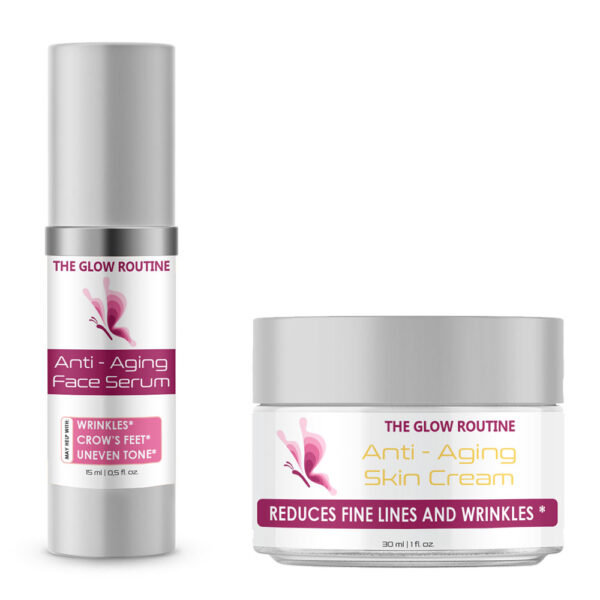 The Glow Routine Anti-Aging Duo: Face Serum & Skin Cream Combo 12 of each